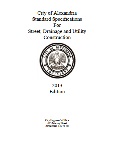 Standard Specifications for Street, Drainage and Utility Construction